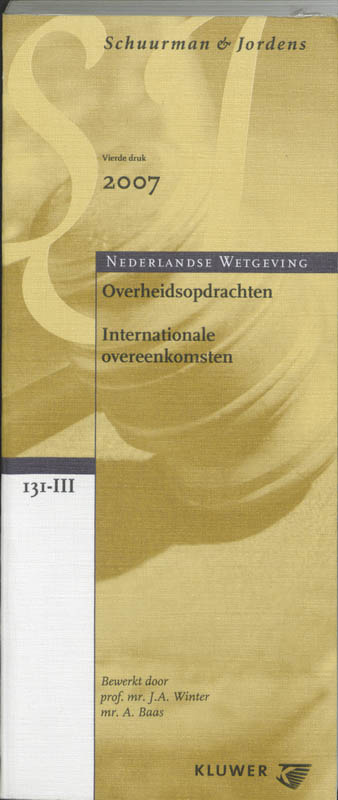 Omslag van Overheidsopdrachten. Internationale overeenkomsten