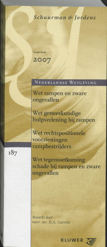 Omslag van Wet Rampen en Zware Ongevallen E.A.