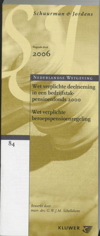 Omslag van Wet betreffende verplichte deelname in een bedrijfstakpensioenfonds