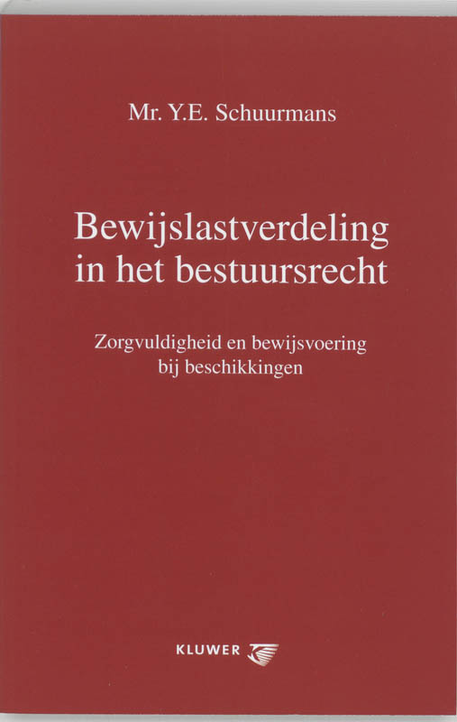 Omslag van Bewijslastverdeling in het bestuursrecht