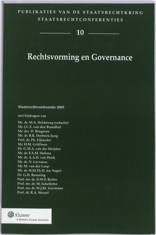 Omslag van Rechtsvorming en governance