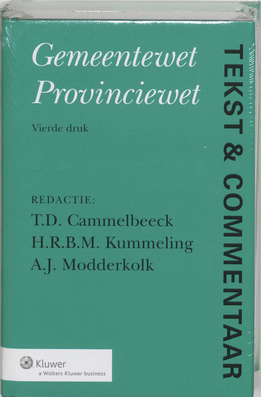 Omslag van Tekst & Commentaar Gemeentewet Provinciewet