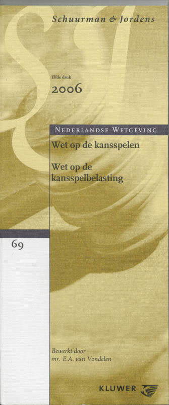 Omslag van WET op de kansspelen / Wet op de kansspelbelasting