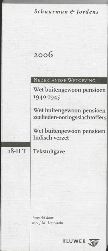 Omslag van Wet Buitengewoon Pensioen 1940-1945