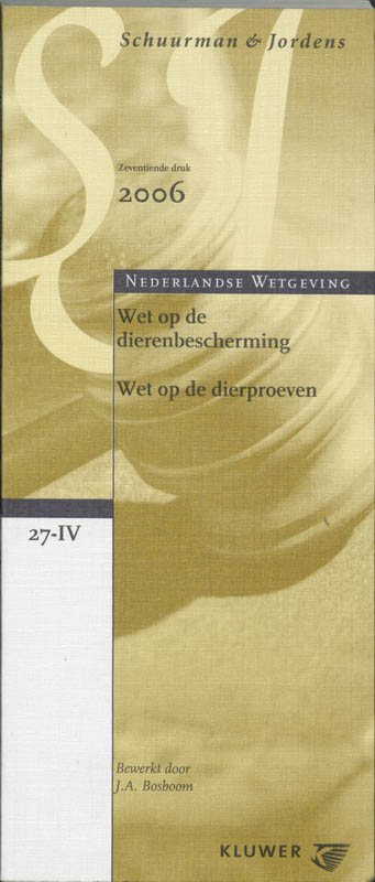 Omslag van Wet op de dierenbescherming