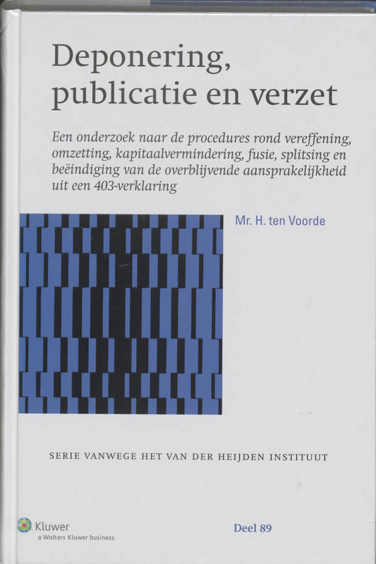 Omslag van Deponering, publicatie en verzet