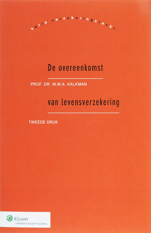 Omslag van De overeenkomst van levensverzekering