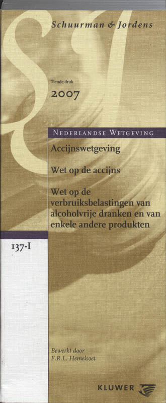 Omslag van Accijnswetgeving Wet O/D Acc.Verbr.Belastingen