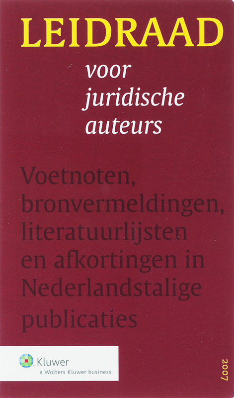 Omslag van Leidraad voor juridische auteurs