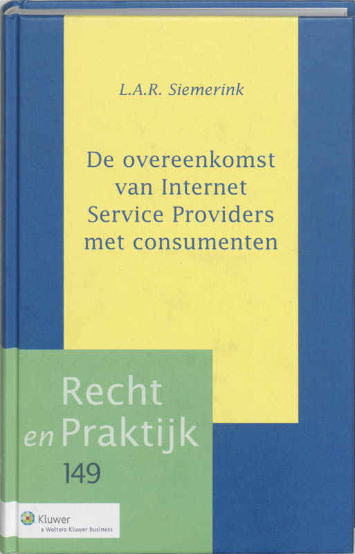 Omslag van De overeenkomst van Internet Service Providers met consument