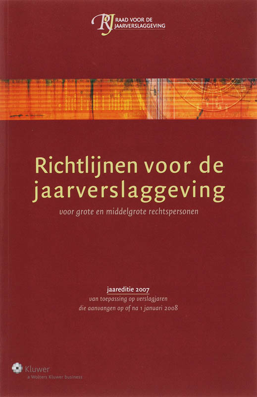 Omslag van Richtlijnen voor de jaarverslaggeving