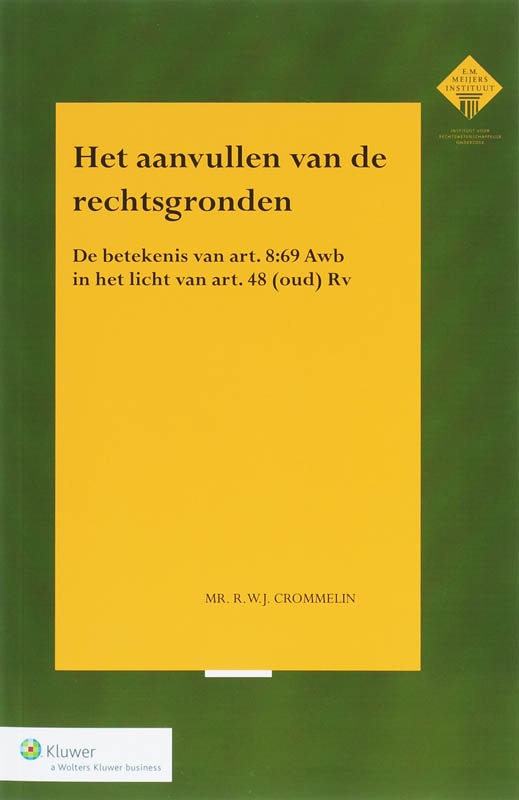 Omslag van Het aanvullen van de rechtsgronden