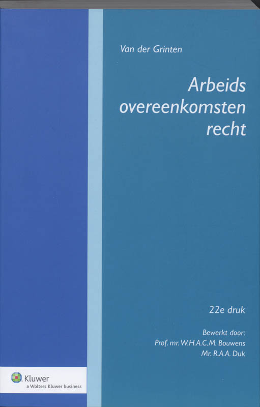 Omslag van Arbeidsovereenkomstenrecht