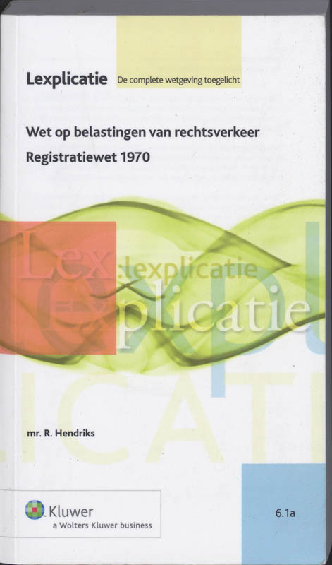 Omslag van Wet op belastingen van rechtsverkeer Registratiewet 1970