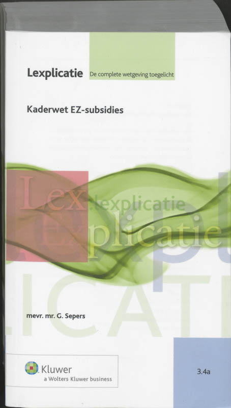 Omslag van Kaderwet EZ-subsidies