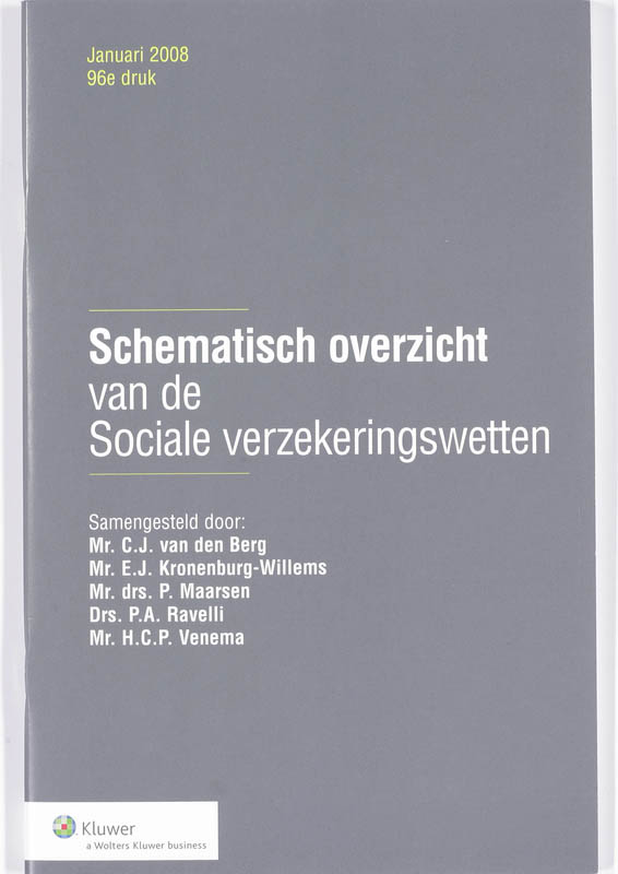 Omslag van Schematisch overzicht van de Sociale verzekeringswetten, 2008-001
