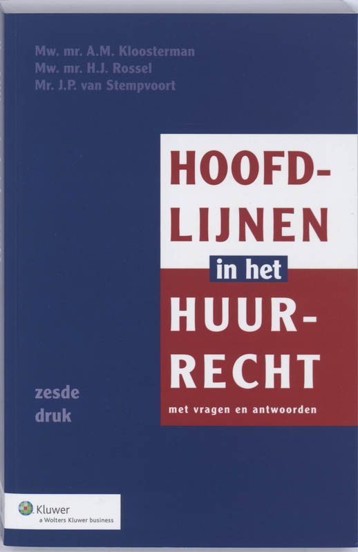 Omslag van Hoofdlijnen in het huurrecht