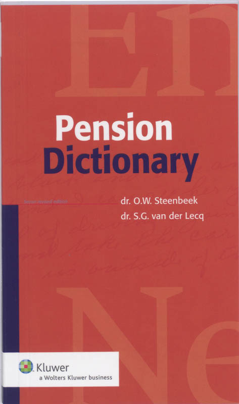 Omslag van Pensioenwoordenboek / Pension Dictionary