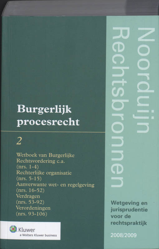 Omslag van 2: Burgerlijk Procesrecht 2008/2009