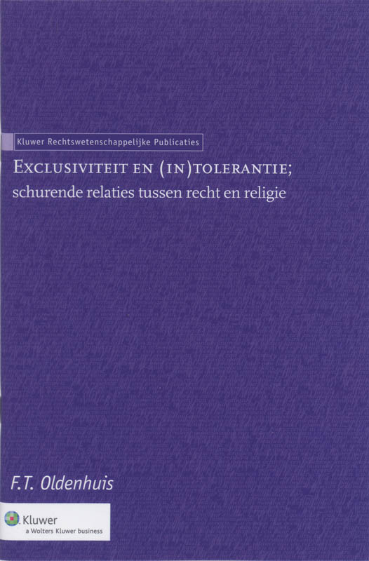 Omslag van Exclusiviteit en (in)tolerantie