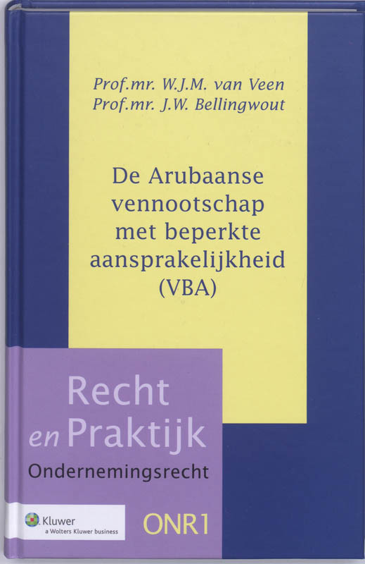 Omslag van De Arubaanse Vennootschap met beperkte aansprakelijkheid (VBA)
