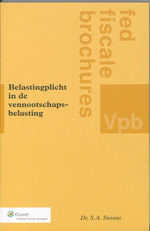 Omslag van Belastingplicht in de vennootschapsbelasting