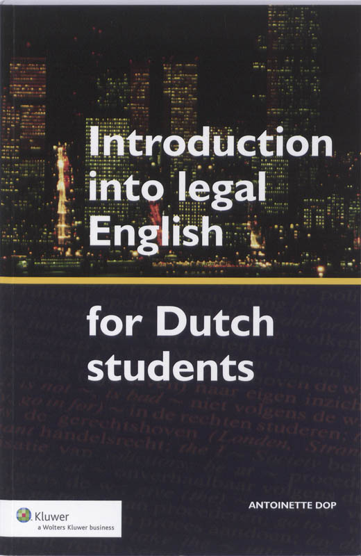 Omslag van Introduction into legal English for Dutch students