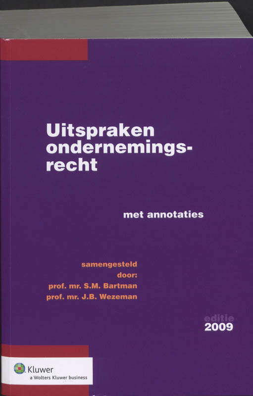 Omslag van Uitspraken ondernemingsrecht, 2009