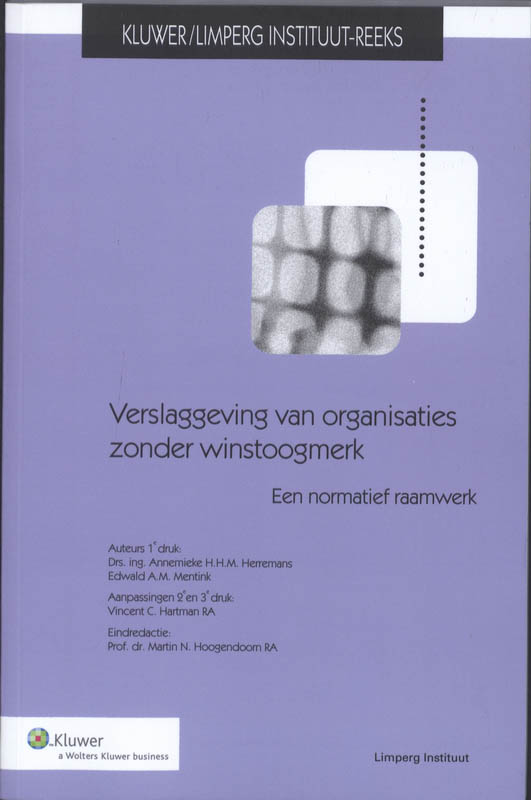Omslag van Verslaggeving van organisaties zonder winstoogmerk