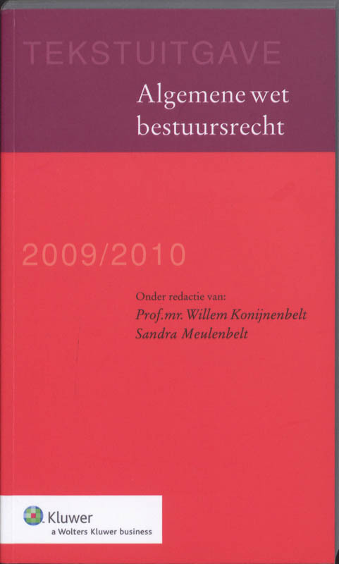 Omslag van Tekstuitgave 2009/2010 algemene wet bestuursrecht