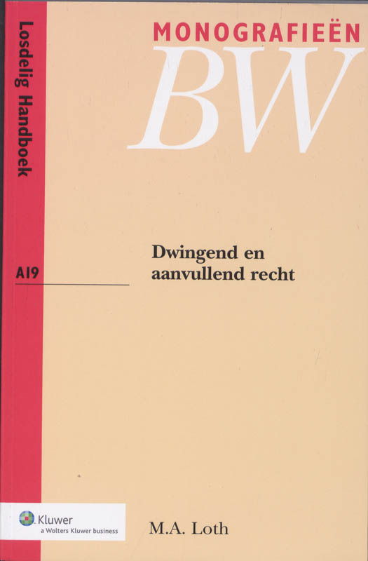 Omslag van Dwingend en aanvullend recht