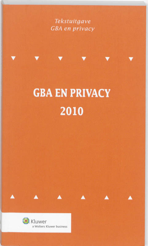 Omslag van Tekstuitgave GBA en Privacy