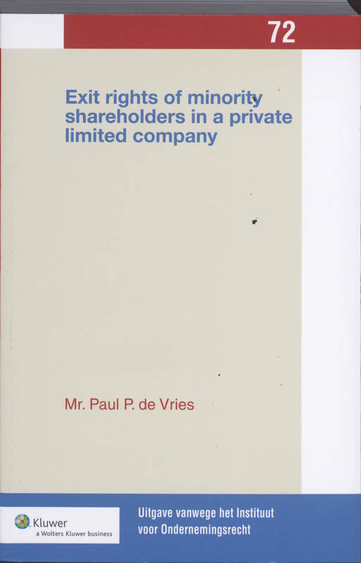 Omslag van Exit rights of minority shareholders in a private limited company