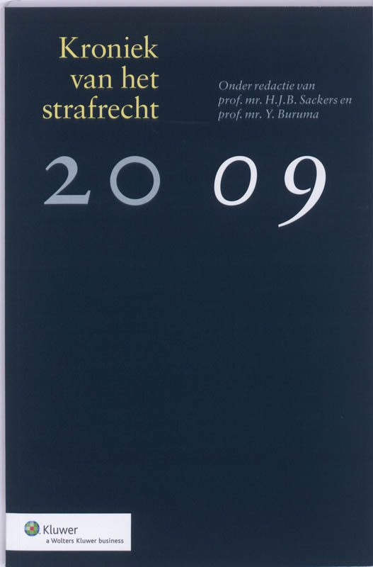 Omslag van Kroniek van het strafrecht 2009