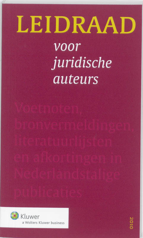 Omslag van Leidraad voor juridische auteurs