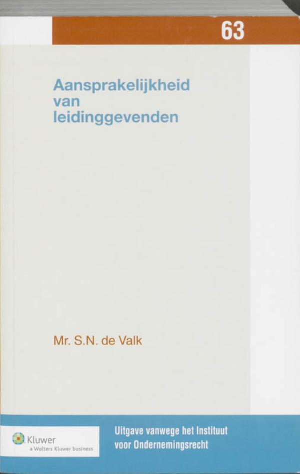 Omslag van Aansprakelijkheid van leidinggevenden