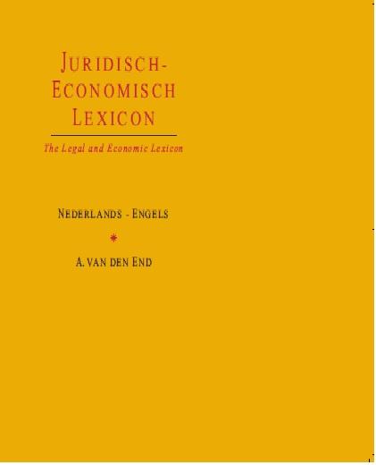 Omslag van Juridisch-Economisch Lexicon NL-EN