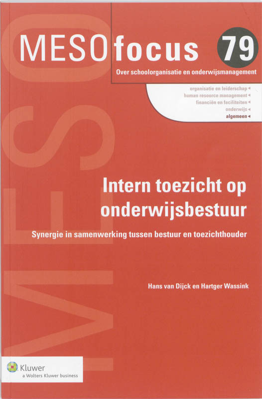 Omslag van Intern toezicht op onderwijsbestuur