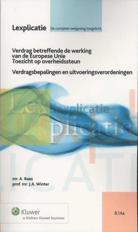Omslag van Verdrag betreffende de werking van de Europese Unie. Toezicht op overheidssteun