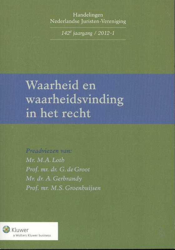 Omslag van Waarheid en waarheidsvinding in het recht