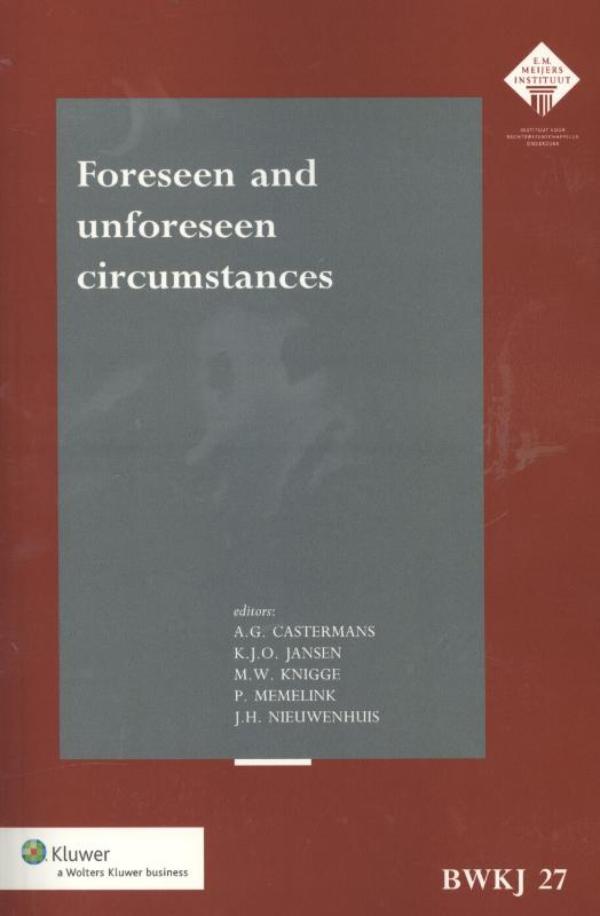 Omslag van Foreseen and unforseen circumstances