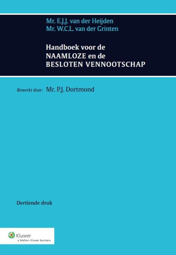 Omslag van Handboek voor de naamloze en de besloten vennootschap