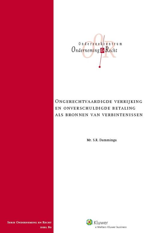 Omslag van Ongerechtvaardigde verrijking en onverschuldigde betaling als bronnen van verbintenissen