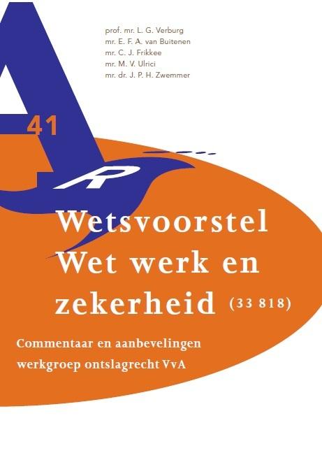 Omslag van Wetsvoorstel wet werk en zekerheid