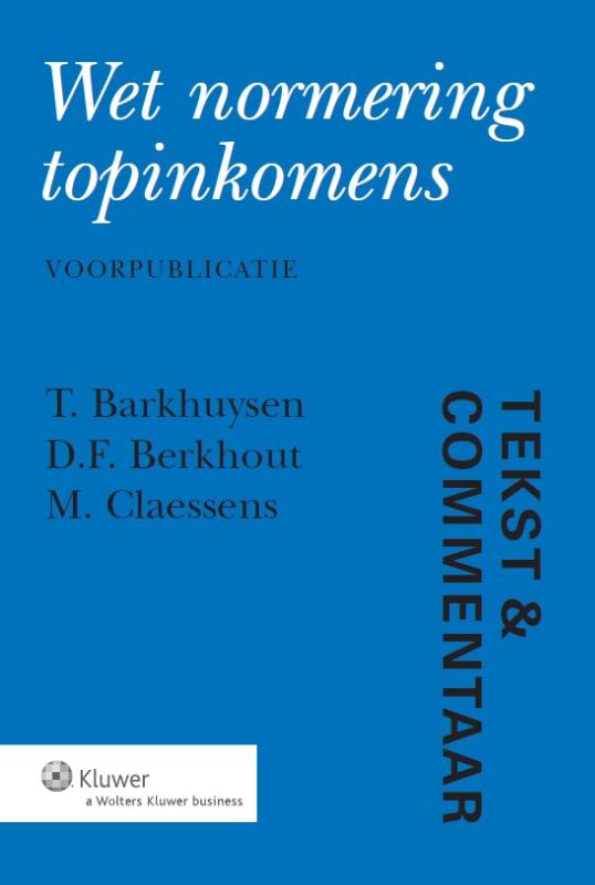Omslag van Wet normering topinkomens
