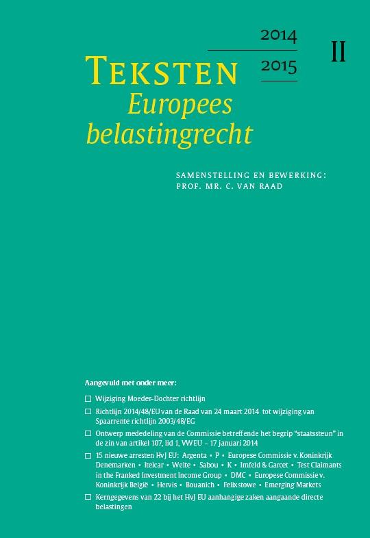 Omslag van Teksten Europees belastingrecht