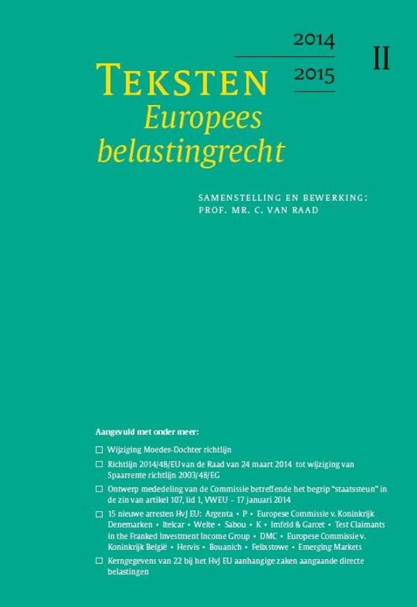 Omslag van Teksten Europees belastingrecht
