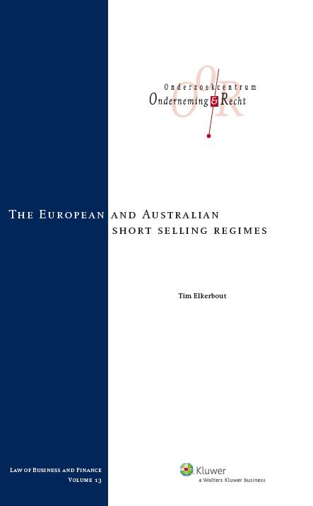 Omslag van The European and Australian short selling regimes