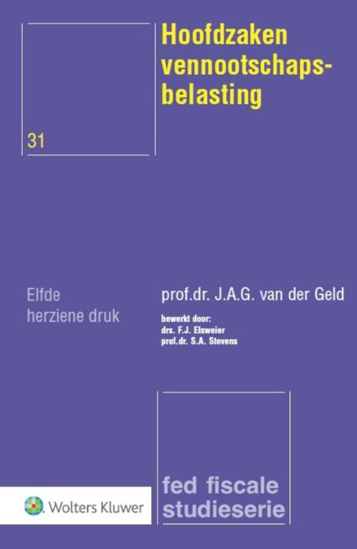 Omslag van Hoofdzaken vennootschapsbelasting