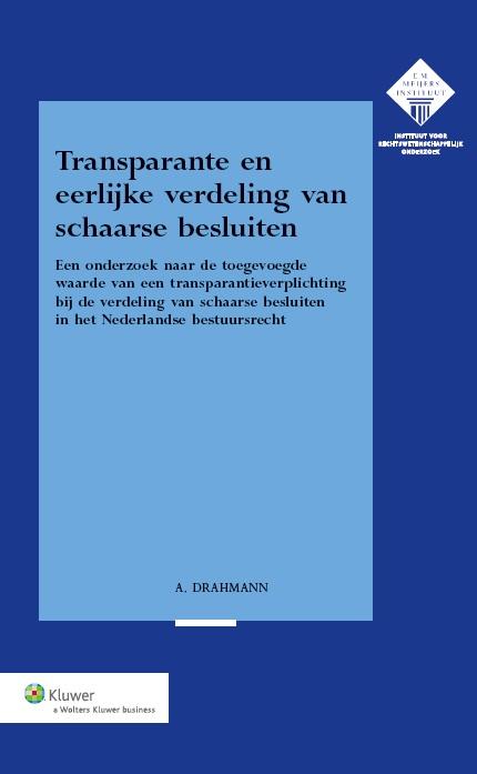 Omslag van Transparante en eerlijke verdeling van schaarse besluiten
